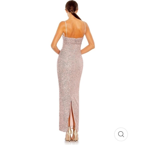 Elegant Pink Sequin Evening Gown - Picture 2 of 12
